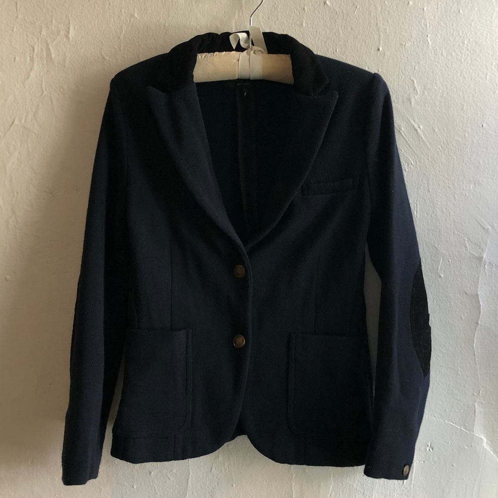 Rag & Bone Knit Strand Jacket with Corduroy Elbow